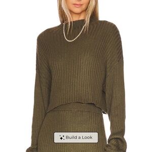 Bobi Olive Ribbed Knit Top